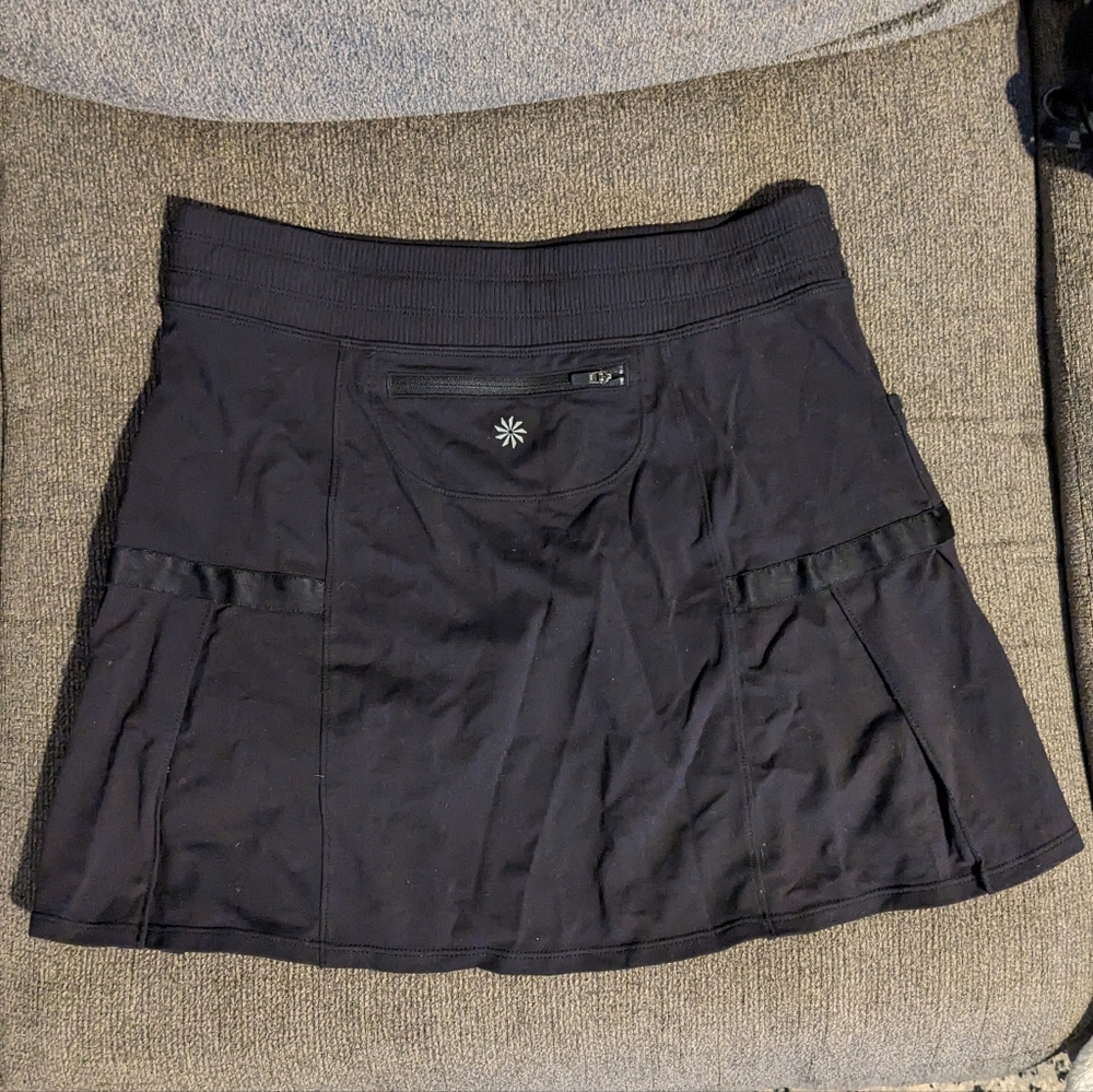 Athleta Black Pleated Skirt with Shorts built in